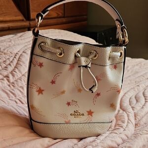 Coach White Shoulder Bag with Star Pattern